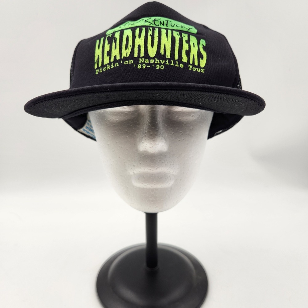 Vintage Kentucky Headhunters 1989-1990 Nashville Tour Trucker Hat Black Snapback